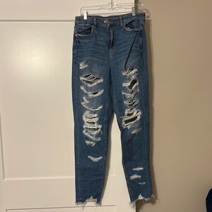 American Eagle Outfitters Blue Skinny Jeans Distressed